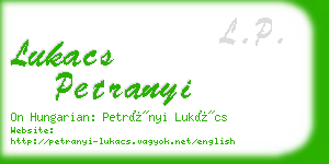 lukacs petranyi business card